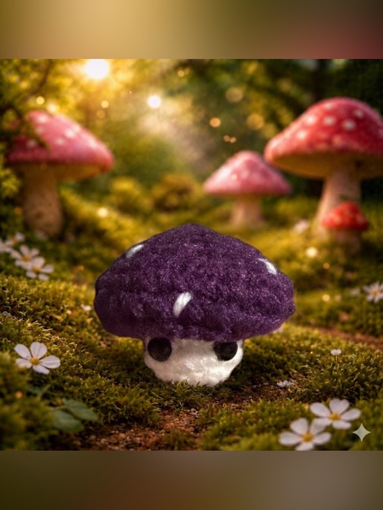 Hand Crafted Other - ✨NEW COLOR ✨ Purple Crochet Popping Mushroom